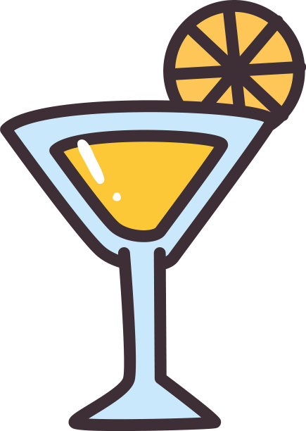 玛格丽塔鸡尾酒线和填充风格图标图片下载