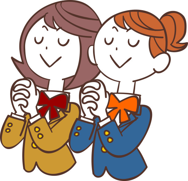 女学生上半身祈祷图片下载