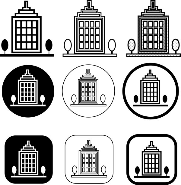 简约建筑图标标志设计图片下载