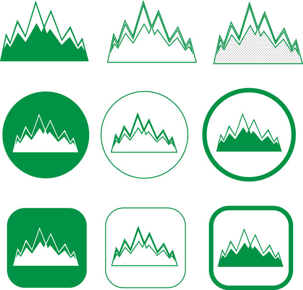 简单的山形图标标识设计图片下载
