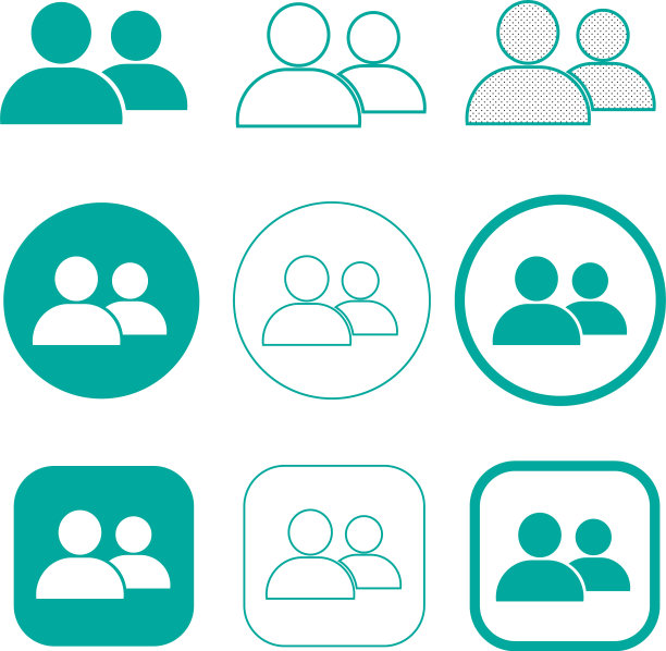 简单的人网图标标识设计图片下载