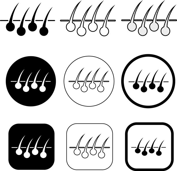 简单的头发图标标识设计图片下载