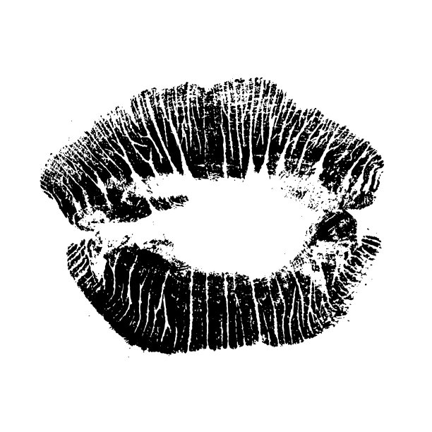 唇痕印印章嘴孤立在白色图片下载