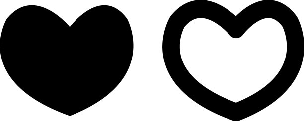 简单的心形图标标识设计图片下载