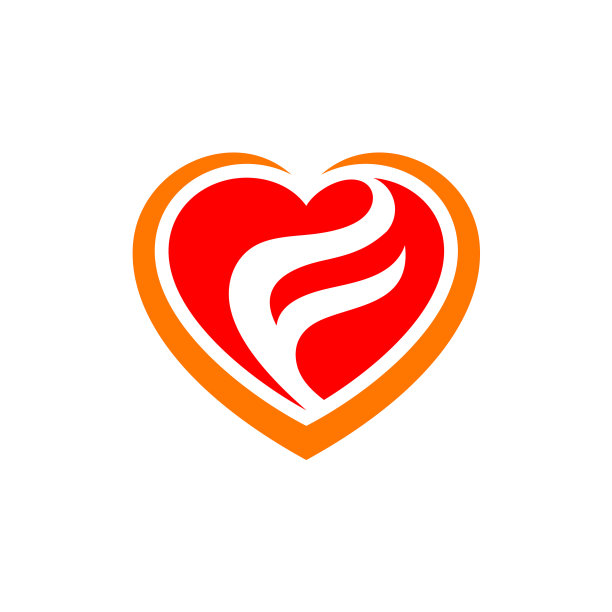 字母f心形标志图片下载