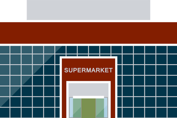 超市的建筑图标图片下载