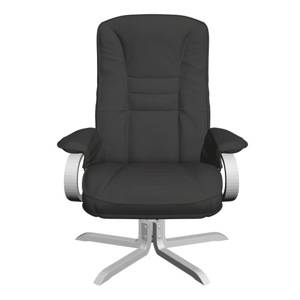 多边形的黑色扶手椅孤立在白色的背景上。3 d。矢量图图片下载