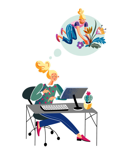 职场女性正在考虑园艺图片下载