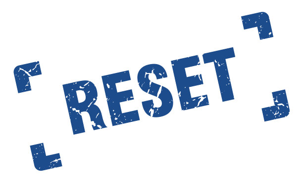 重置邮票广场垃圾标志孤立在白色图片下载