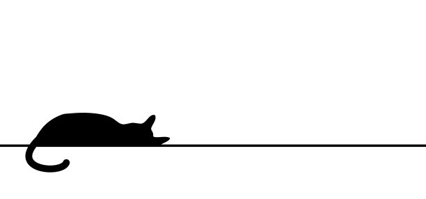 画猫线图案有趣的猫标志卡通图片下载