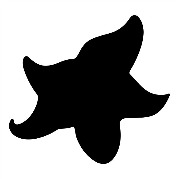 手绘的孤立的黑色海星剪影上图片下载