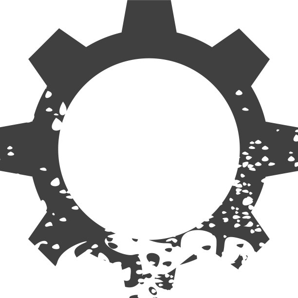 损坏的齿轮平图标符号图片下载