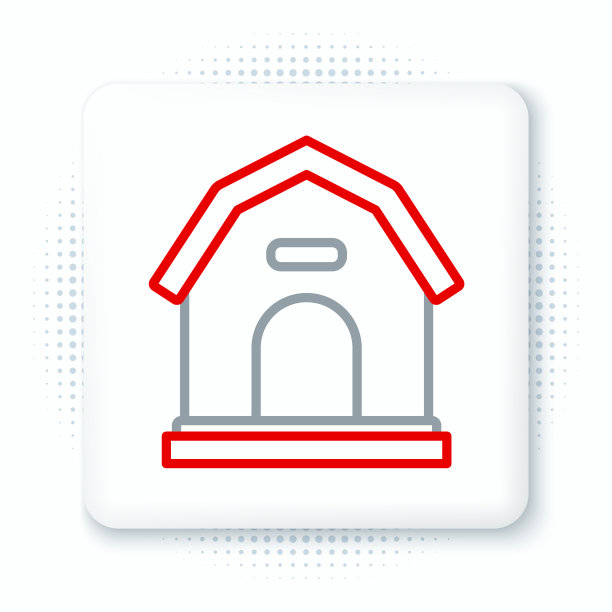 线狗屋图标孤立在白色背景图片下载