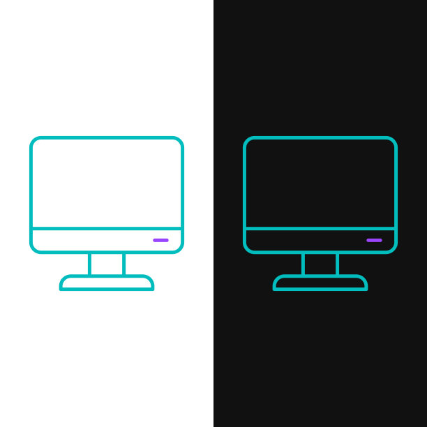 行计算机显示器屏幕图标隔离上图片下载