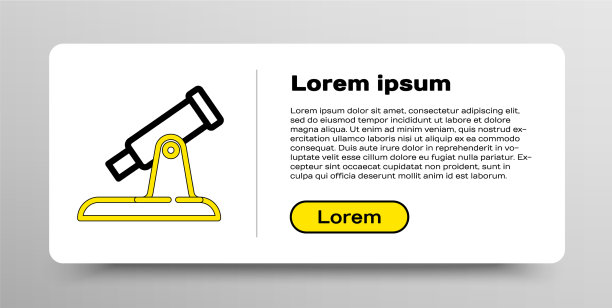 线望远镜图标孤立在白色背景上图片下载