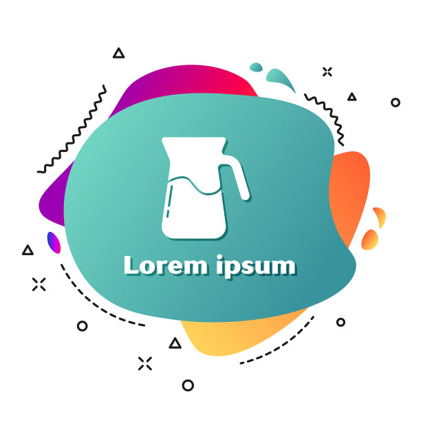 白色水壶玻璃与水的图标孤立在白色图片下载