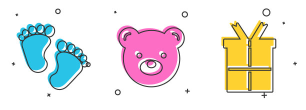 集脚印泰迪熊毛绒玩具和礼物图片下载