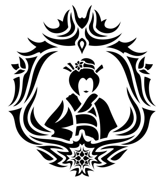 黑人部落纹身艺术与亚洲女人图片下载