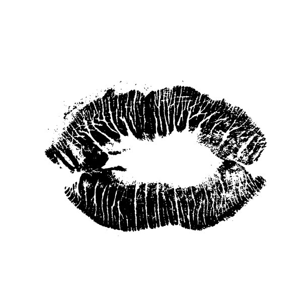 唇痕印印章嘴孤立在白色图片下载