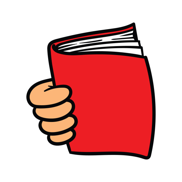 卡通手握书插图图片下载