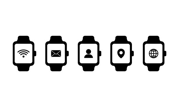 智能手表和科技功能图标图片下载