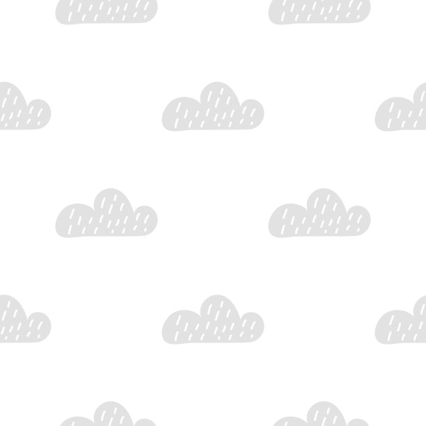 儿童可爱宝宝涂鸦云无缝图案斯堪的纳维亚风格。矢量手绘儿童壁纸，假期图片下载