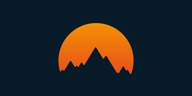 山剪影在太阳矢量插图图片下载