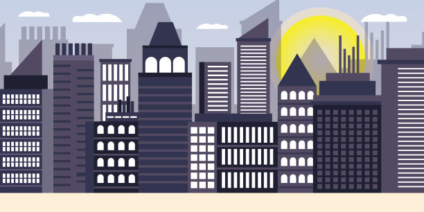 印度的天际线，单色剪影图片下载