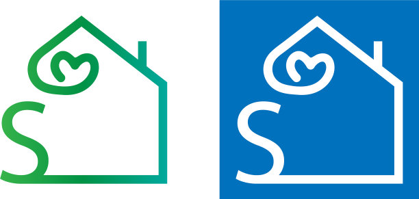 字母房子与爱的图标标志图片下载