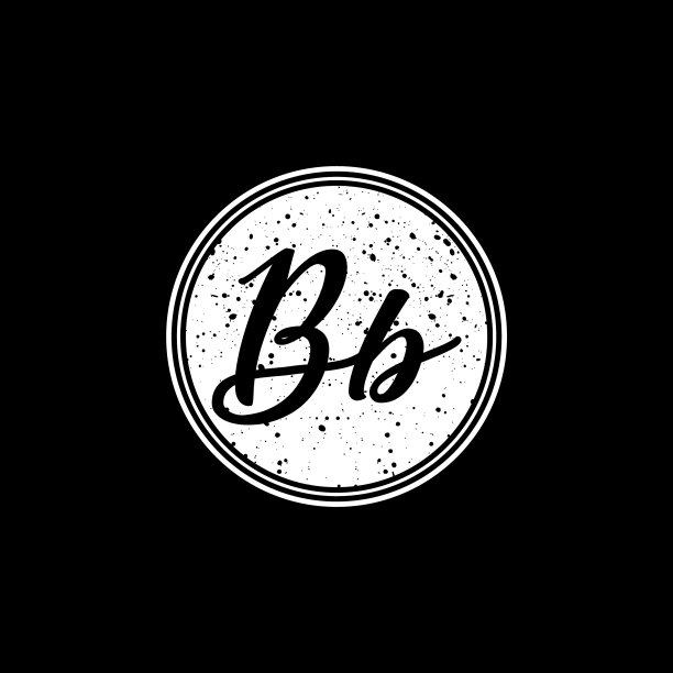 B B首字母在黑白圈图片下载