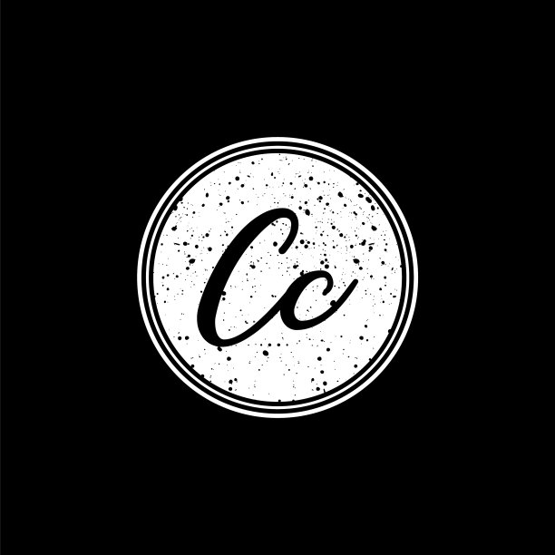 C C首字母在黑白圈中图片下载