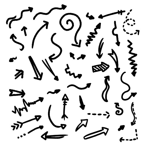 手绘箭头用画笔画图片下载