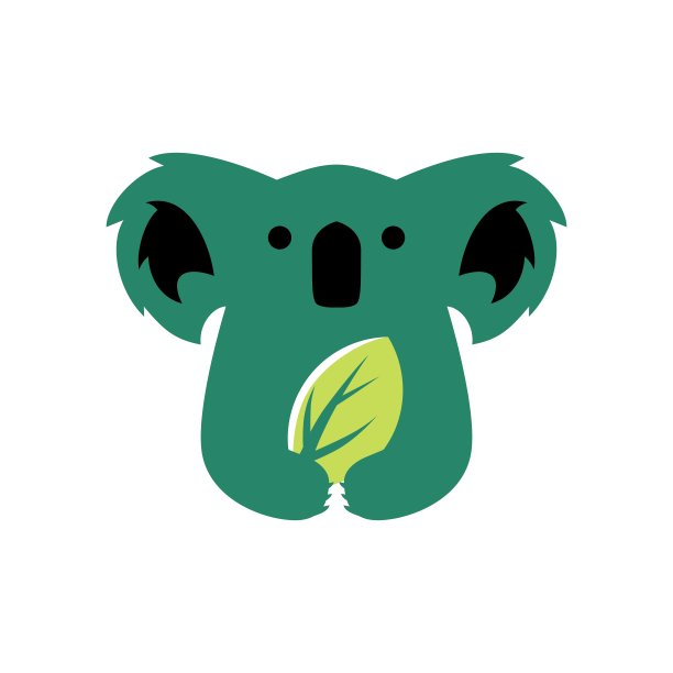 考拉叶负空间矢量图标插图图片下载