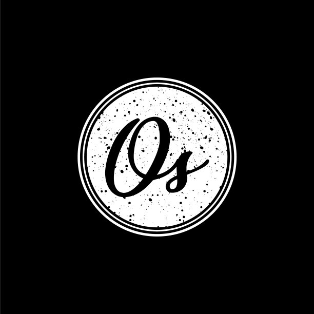 O的最初手写在黑色和白色的圆圈图片下载