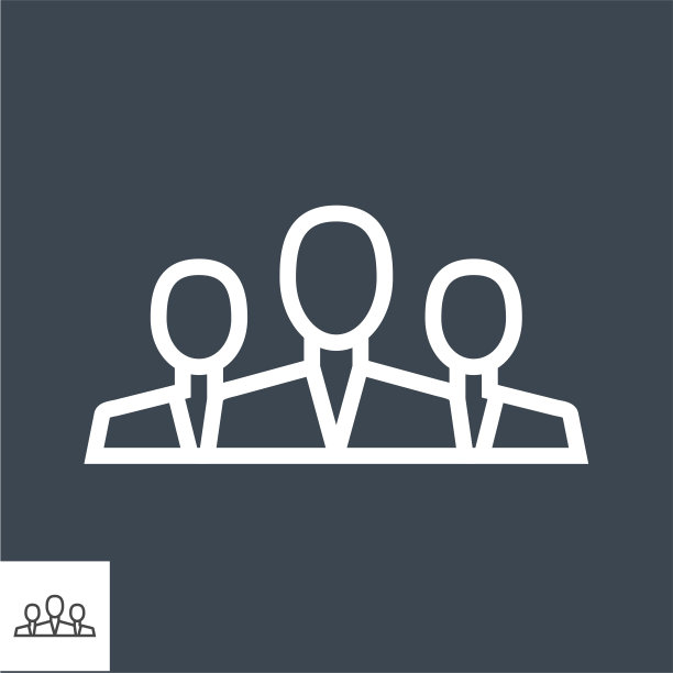 团队合作细线矢量图标图片下载