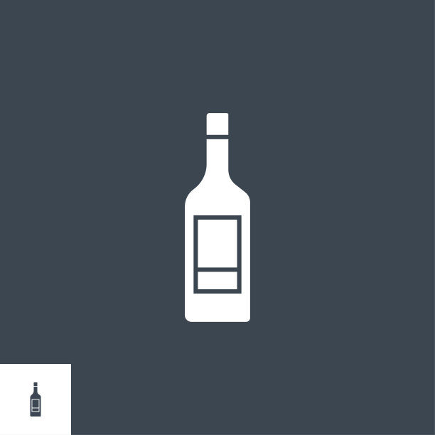 葡萄酒相关的矢量字形图标。图片下载