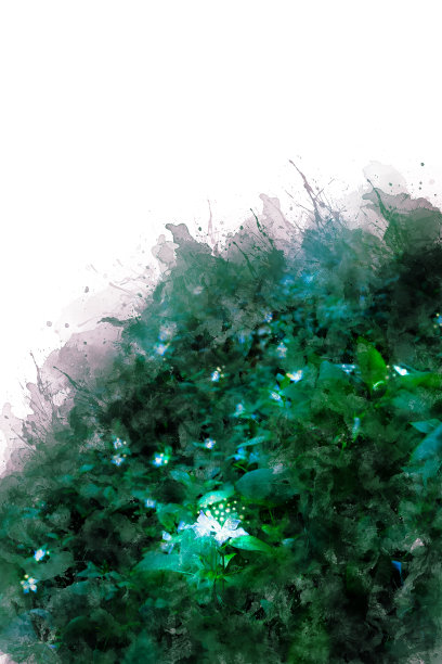 美丽的蓝色花朵，带着小灯在野生森林的中央图片下载