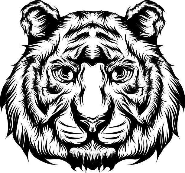 老虎单头纹身创意图片下载