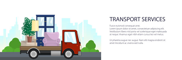 货车正在运送家具图片下载