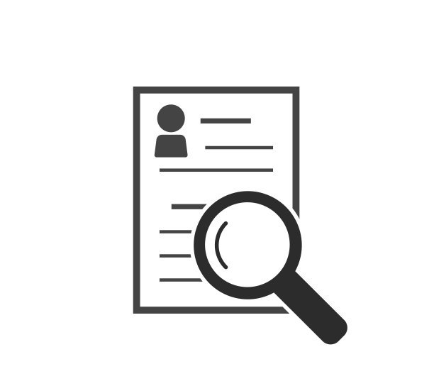 矢量文档图标和放大镜。白色孤立背景上的文件验证符号。图层分组便于编辑插图。为你设计图片下载