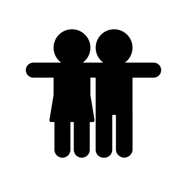 孩子-男孩和女孩在一起，矢量图标。图片下载