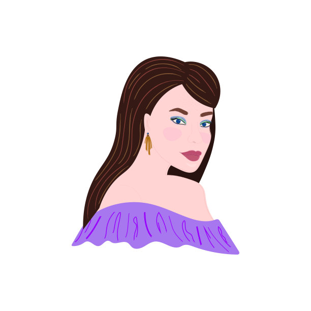 欧洲女性，亮丽的妆容和绷紧的长发。抽象的肖像。图片下载