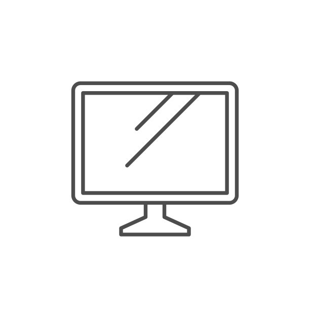 电脑显示器线图标或电脑概念隔离在白色图片下载