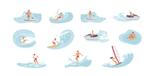 一群水上运动的人图片下载