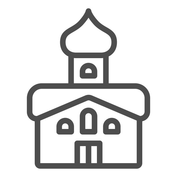 东正教教堂线图标，复活节快乐的概念，大教堂标志在白色背景，建筑教堂图标轮廓风格的移动概念和网页设计。矢量图形。图片下载