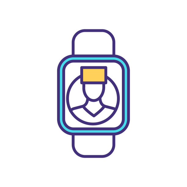 医生通过智能手表连接RGB彩色图标图片下载