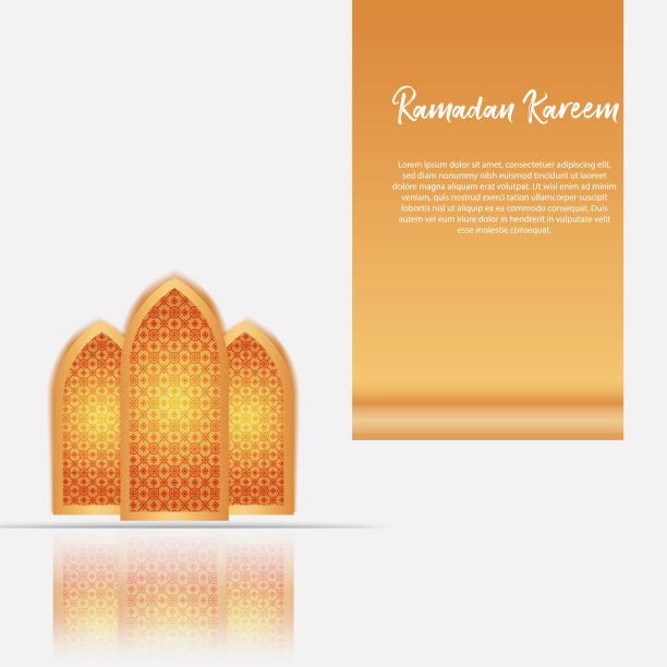 现代豪华金色伊斯兰广场模板布局背景明信片。社交媒体和模板横幅设计的斋月，古尔邦和开斋节。图片下载
