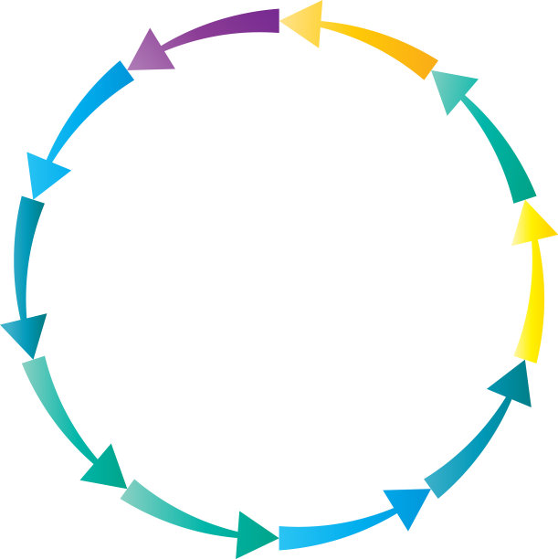 循环箭头与循环箭头同心圆图片下载