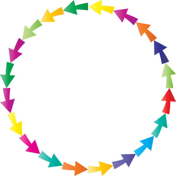 循环箭头与循环箭头同心圆图片下载