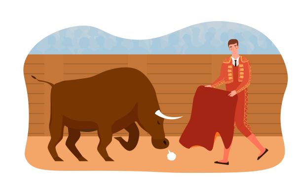 由斗牛士和公牛组成的斗牛组合图片下载
